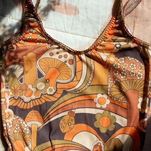 NWOT Solstice Intimates NATURAL SHROOM COTTON SCOOP NECK THONG BODYSUIT